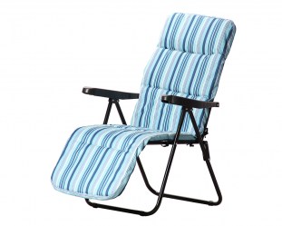 Καρέκλα Παραλίας Από Ατσάλι Ύφαασμα Τερυλένιο Πολύχρωμο Ριγέ Χρώμα 64x85x53/93Υ Papillon 99154